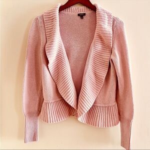 Talbots Pink Ribbed Knit Cardigan M Cottagecore Boho